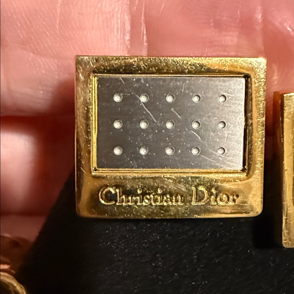 Dior Authentic Silver and Gold Cufflinks with Tie Pin - Picture 4 of 7